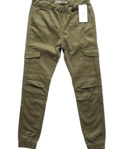 Green 6 Pocket Men Cotton Cargo Pant