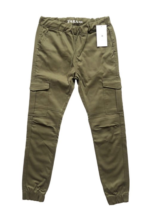 Green 6 Pocket Men Cotton Cargo Pant