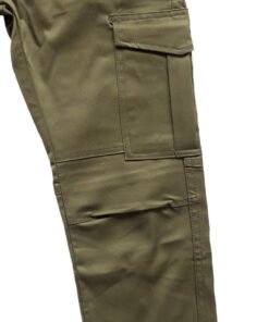 Green 6 Pocket Men Cotton Cargo Pant