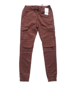 Maroon Cotton Men Cargo Pant