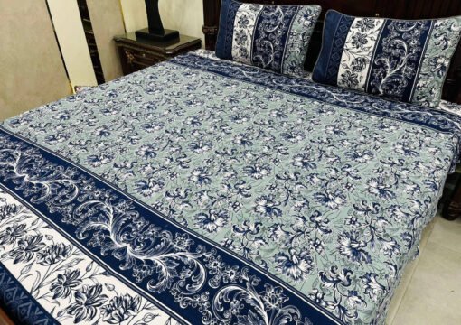 3 Piece Cotton Printed Double Bedsheet (10)