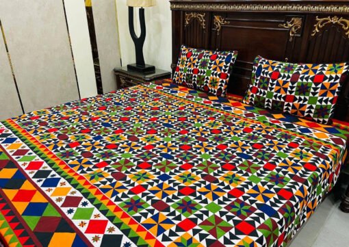 3 Piece Cotton Printed Double Bedsheet (11)