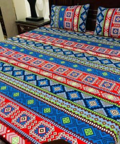 3 Piece Cotton Printed Double Bedsheet (14)