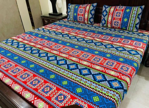 3 Piece Cotton Printed Double Bedsheet (14)