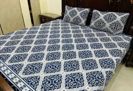 3 Piece Cotton Printed Double Bedsheet (4)