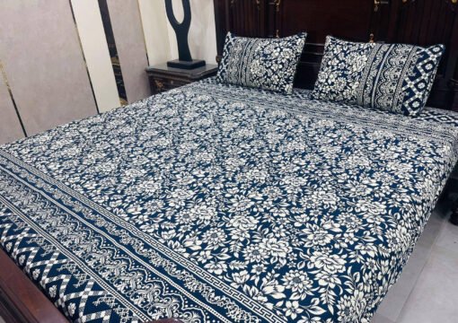 3 Piece Cotton Printed Double Bedsheet (8)