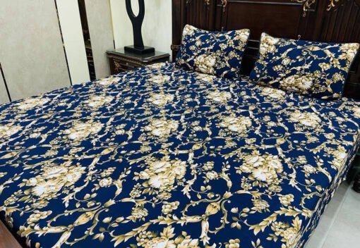 3 Pieces Crystal cotton double bedsheet 1