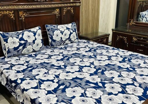 3 Pieces Crystal cotton double bedsheet 2