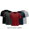 Pack of 5 Plain Half Sleeves T shirt For Men