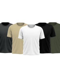 Pack of 5 Plain Half Sleeves T shirt For Men