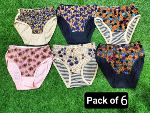 Undergarments For Women Pack of 6 Panties Soft Cotton Underwear Panties For Women & Girls Multi Color 1